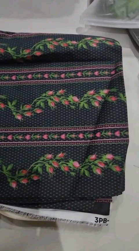 Women's 3-Piece Printed Lawn Suit – Teal Green Circle Geo Print with Floral Border Dupatta - Image 2