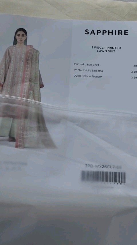 Women's 3-Piece Printed Lawn Suit – Cream & Pink Vertical Stripe with Floral Dupatta - Image 5
