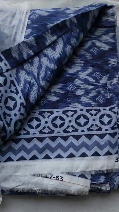 Women's 3-Piece Printed Lawn Suit – Steel Blue Floral Pattern with Geometric Dupatta - Image 5