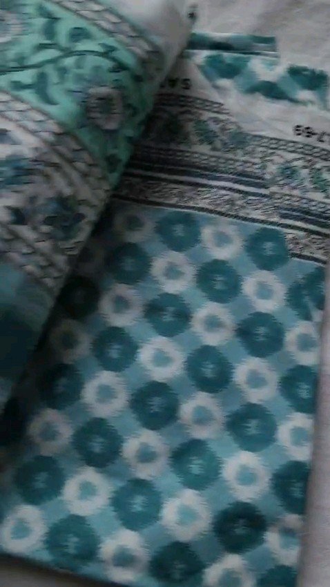 Women's 3-Piece Printed Lawn Suit – Teal Green Circle Geo Print with Floral Border Dupatta - Image 2