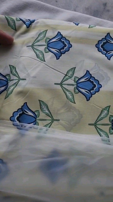 Women's 3-Piece Printed Lawn Suit – Mint Green & Blue Floral Motif with Geometric Dupatta - Image 6