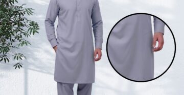 Kafoor by Taiba — Men's Wash & Wear Unstitched Suit | Silver Grey Plain Dyed