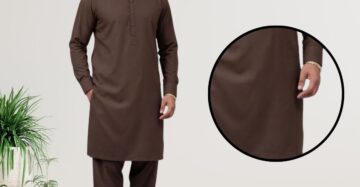 Kafoor by Taiba — Men's Wash & Wear Unstitched Suit | Chocolate Brown Plain Dyed