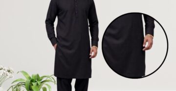 Kafoor — Men's Wash & Wear Unstitched Suit | Classic Black Plain Dyed