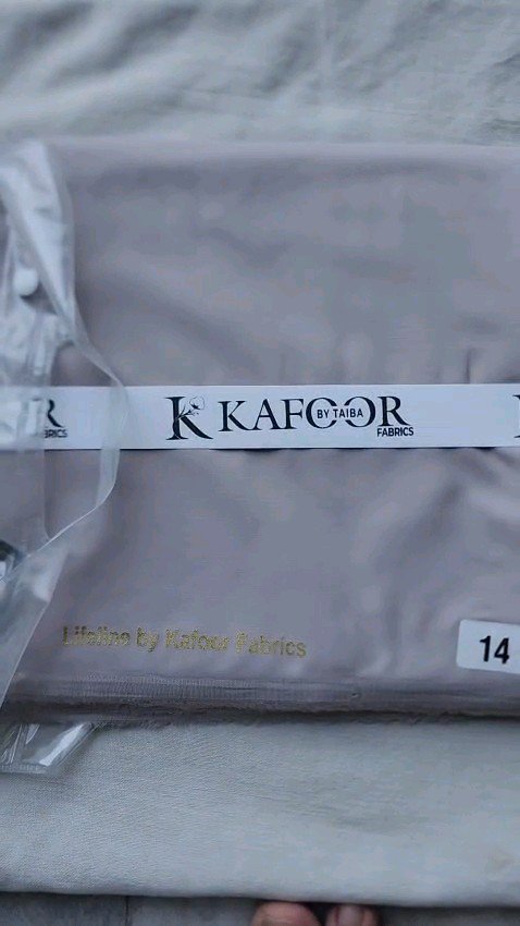 Kafoor by Taiba — Men's Wash & Wear Unstitched Suit | Light Grey Plain Dyed - Image 3