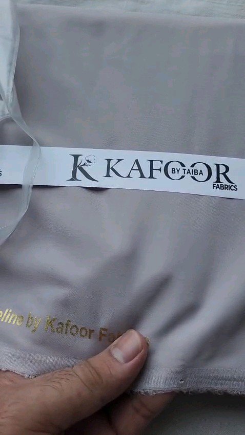 Kafoor by Taiba — Men's Wash & Wear Unstitched Suit | Light Grey Plain Dyed - Image 2